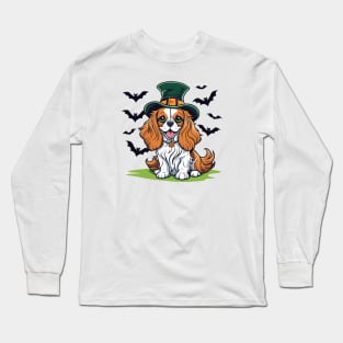 A Cute dog wearing a witches hat Long Sleeve T-Shirt